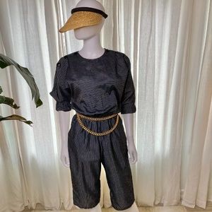 Vintage 1980's striped jumpsuit